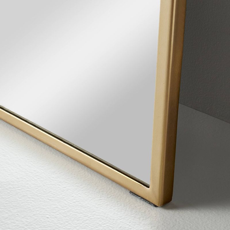 Arched 19&#34;x64&#34; Rectangular Metal Leaning Floor Mirror Brass - Hearth &#38; Hand&#8482; with Magnolia: Vintage-Inspired, Wall Secure, 5 of 7