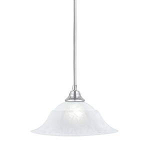 Toltec Lighting Any 1 - Light Pendant in  Chrome with 16" White Marble  Shade - 1 of 1
