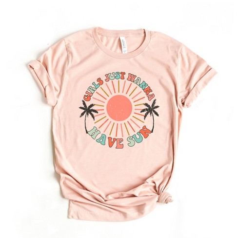 Simply Sage Market Women's Boho Girls Have Sun Short Sleeve Graphic Tee -  XS - Blush