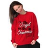 I'm The Angel On Top Christmas Tree Women Crewneck Sweatshirt Brisco Brands - 4 of 4