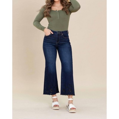 Women's Esther Eyelet Hem Jeans - RISEN