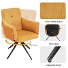 KWPZQEB Swivel Home Office Chairs Set of 2, Modern Linen Fabric Makeup Chair with Arm & Metal Base for Living Room, Bedroom - 4 of 4