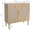 Acekool Two-Piece Dining Sideboard with Handcrafted Rattan Doors, Adjustable Shelves & Large Storage for Living Room, Dining Room & Kitchen - 2 of 4