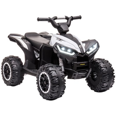 Aosom 12V Kids ATV Quad Car with Forward & Backward Function, Four Wheeler for Kids with Wear-Resistant Wheels, Music