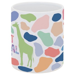 Elanze Designs Giraffe Pattern Spirit Animal 11 Ounce White Ceramic Coffee Mug - 1 of 2