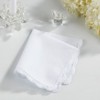 Saro Lifestyle Timeless Hand Crochet Trim Handkerchief, 13"X13", White - 3 of 3
