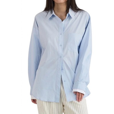 Women's Button Down Contrast Sleeve Shirt - MOD REF