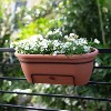 Bloem Lucca 18" Self-Watering Resin Balcony Box Planter with Metal Hanging Bracket - 2 of 4