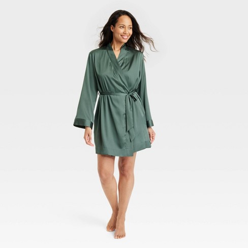 Teal satin clearance robe