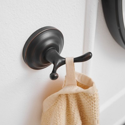 Oil Rubbed Bronze Traditional Zinc Bathroom Double Hook