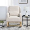 CAVINAS 27.5" Rocking Accent Chair with High Backrest and Side Pockets, Upholstered Nursery Glider for Living Room or Bedroom - 2 of 4