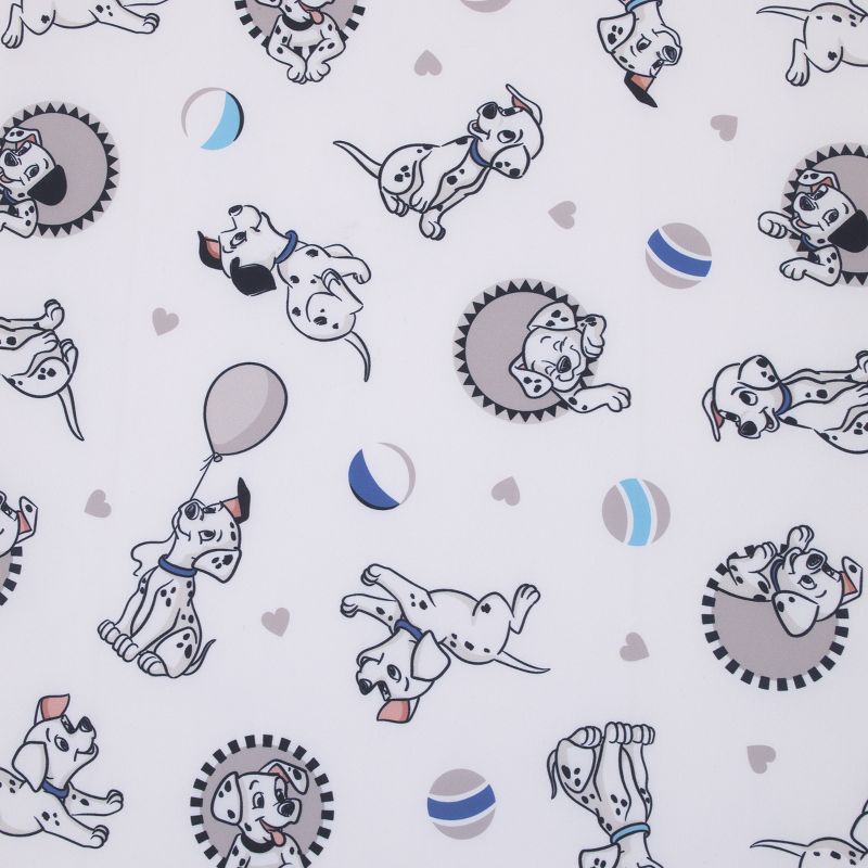 Disney 101 Dalmatians Gray, Black, White, and Blue Puppies Super Soft Nursery Fitted Mini Crib Sheet, 2 of 5