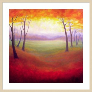 33" x 33" October Trees by Lee Campbell Wood Framed Wall Art Print - Amanti Art: Modern Lithograph, Hardwood Frame, Wire Mount - 1 of 4
