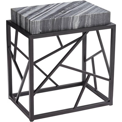 Coast to Coast Julia 38" Wide Black and Marble Accent Table