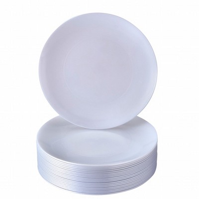 Silver Spoons Modern Plastic Plates for Party, Heavy Duty Disposable Dinner Set,  (10 PC) - Opulence Collection