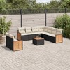 vidaXL Garden Sofa Set Black PE Rattan Large Adjustable Feet - 2 of 4
