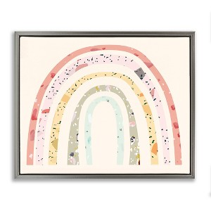 Stupell Industries Children's Abstract Pattern Rainbow Floating Frame Canvas Art, Gray, 31" x 25" - 1 of 4
