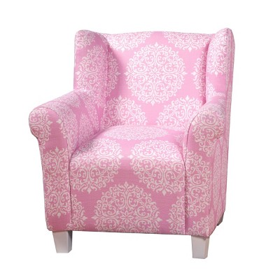 Kids' Medallion Print Chair Pink - HomePop