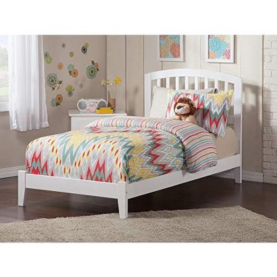 AFI Furnishings Richmond Twin Extra Long Traditional Bed with Open Footboard and Turbo Charger in White
