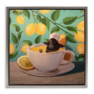 Stupell Industries Bird Bathing Lemon Tea, 18" x 18" - 1 of 4