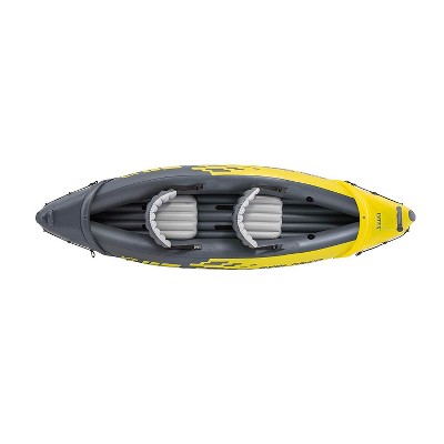 Yellow and Gray Inflatable 2-Person Kayak with Skeg