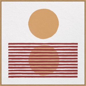 30" x 30" Reflection I by Moira Hershey Framed Canvas Wall Art Print Red/Yellow - Amanti Art: Midcentury Abstract, Hand-Stretched - 1 of 4
