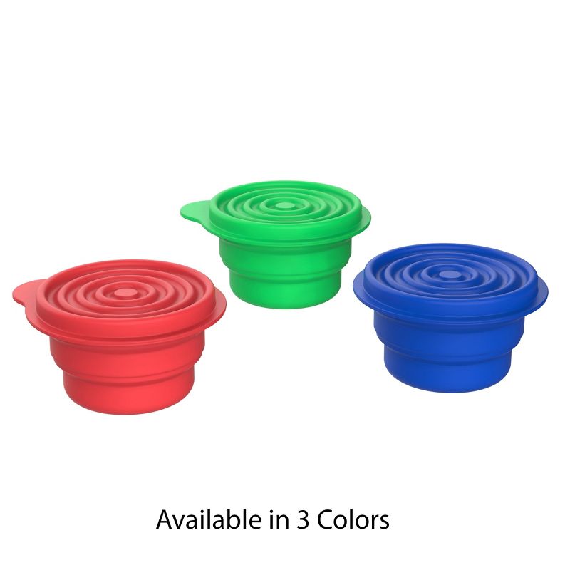 2 Pack Collapsible Bowls with Lids- BPA Free Silicone, Reusable Hot or Cold Food Bowl, Blue, 4 of 6