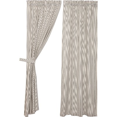 Hatteras Seersucker Blue Ticking Stripe Panel Set of 2 84x40