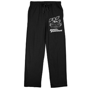 The Fast & The Furious Franchise Black Car and Logo Men's Black Sleep Pants - 1 of 4