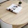 Chic Crate - Luxurious 31" Round Coffee Table with Rustic Wood Design and Storage Shelf - Natural Color and White Accent for Home Furniture - 2 of 4