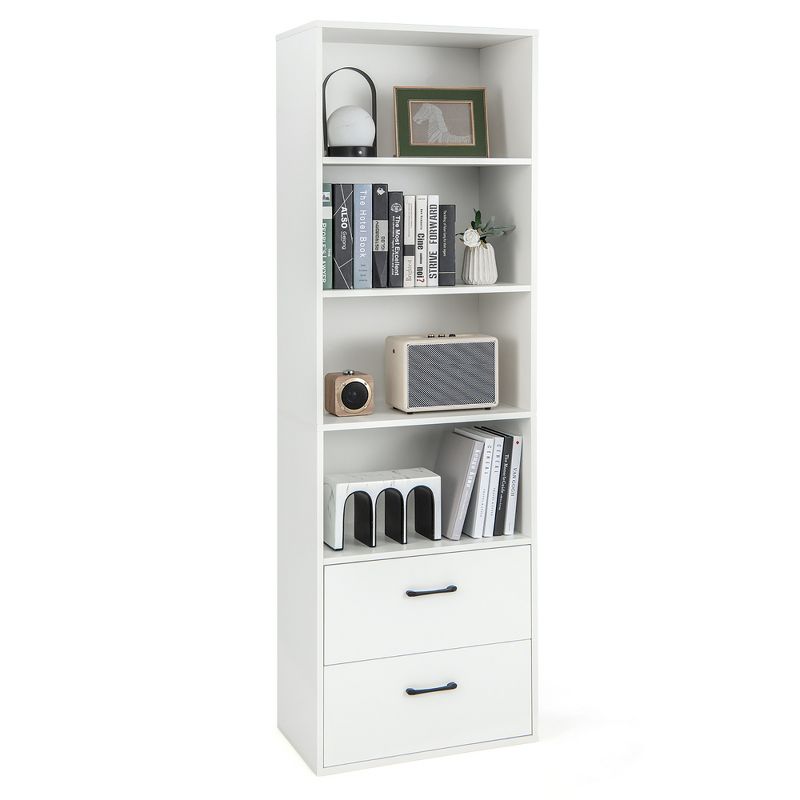 Costway 6-Tier Tall Bookshelf Freestanding Modern Bookcase Black Storage Cabinet White/Black, 1 of 11