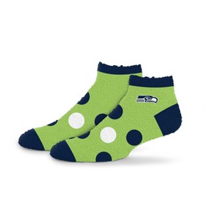NFL Seattle Seahawks Big Dot Sleep Socks: Polka Dots Knit Ankle Apparel - 1 of 3