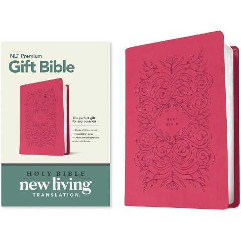 Premium Gift Bible NLT (Leatherlike, Very Berry Pink Vines, Red Letter) - (Leather Bound) - image 1 of 1