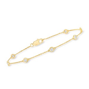 Ross-Simons 0.50 ct. t.w. Diamond Station Bracelet in 18kt Gold Over Sterling - 1 of 3