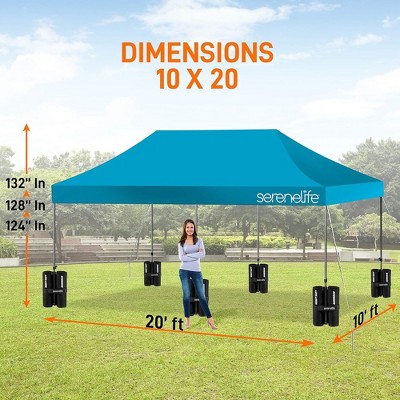 Sky Blue 10x20 Pop-Up Canopy Tent with Adjustable Height