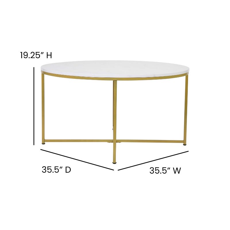 Emma and Oliver Laminate Living Room Coffee Table with Crisscross Metal Frame, 5 of 12