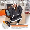 Joyfy Adults Wearable Blanket Hoodie for Women Men Giant Pocket Sleeves FlaWarm Oversized Fleece Winter Sweatshirt Blanket Birthday Gift - 2 of 4