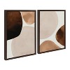 Kate and Laurel Sylvie Shapes I and II Framed Canvas Set by Amy Lighthall, 2 Piece 18x24, Walnut Brown - 2 of 4