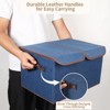 Aoibox Foldable Fabric Storage Box with Double Lid Dividers Large Home Organizer Deep Blue for Closet Office - 4 of 4