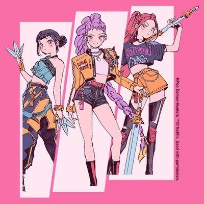 KPop Demon Hunters Girls KPop Demon Hunters Huntrix Superstars Manhwa Style Cropped T-Shirt - Light Pink - X Small — фото 2