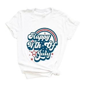 Simply Sage Market Women's Happy 4th Of July Rainbow Short Sleeve Graphic Tee - 1 of 4