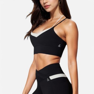 Anna-Kaci Active Women's Dual Strap Sports Bra with V-Neck Design - 1 of 4