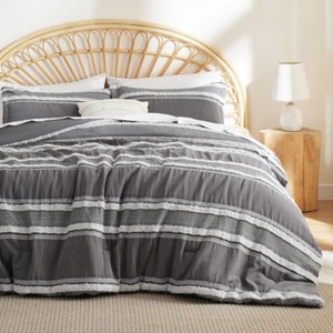 2-3 Pcs Boho Tufted Comforter Sets Multiple Colors & Patterns Farmhouse Shabby Chic Style - 1 of 4