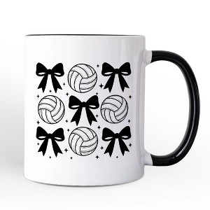 Coquette Volleyball Bows Mug, Cute Athletic Sports Game Day Gift | OrnamentallyYou - 1 of 4