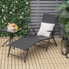 Costway Patio 2 PCS Folding Chaise Lounge Chair Outdoor Portable Reclining Lounger Grey\Brown\Black - 2 of 4