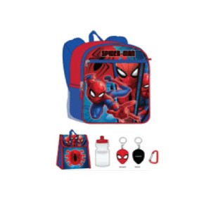 Marvel Spider-Man Kids School Backpack 16" 5PC Lunch Kit, Keychain, Metal Carabiner, and Water Bottle - 1 of 1