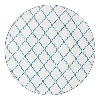 Marcela Floral Turquoise Ceramic Dinnerware Set, Service for 4