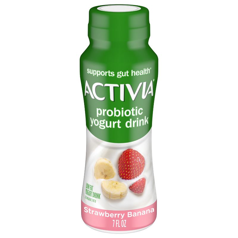 Activia Probiotic Strawberry Banana Dairy Drink - 7 fl oz Bottle, 1 of 10