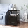 HomeStock Belmont End Table with Cabinet and Two Shelves, Octagon Side Design, Hidden Storage Space for Magazines and Electronics in Living Room - 2 of 4