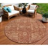 Orange Copper And Terra Cotta Oriental Washable Indoor Outdoor Area Rug - 2 of 4